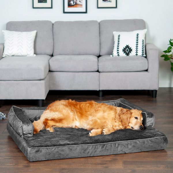 FurHaven Plush & Velvet Orthopedic Comfy Couch Dog & Cat Bed