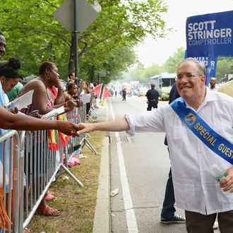 NEW YORK, NY - SEPTEMBER 02: Comptroller candidate/Manhattan borough president Scott Stringer campaigns at the West Indian Day Parade on September 2, 2013 in the Brooklyn borough of New York City. Over a million people are expected to attend the 46th annual parade. (Photo by Michael Loccisano/Getty Images)