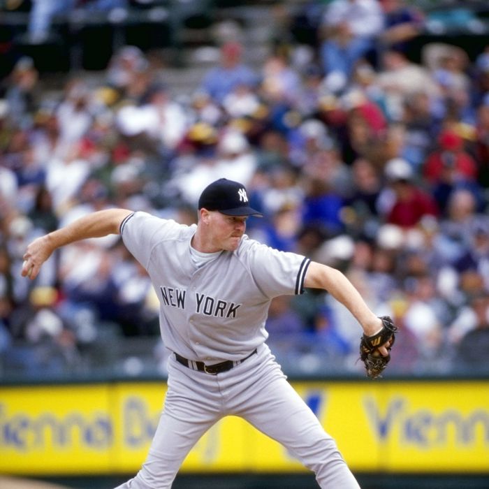 4 Apr 1998: Pitcher Jeff Nelson of the New York Yankees in action during a game against the Oakland Athletics at the Oakland Coliseum in Oakland, California. The Athletics defeated the Yankees 5-3. Mandatory Credit: Otto Greule /Allsport
