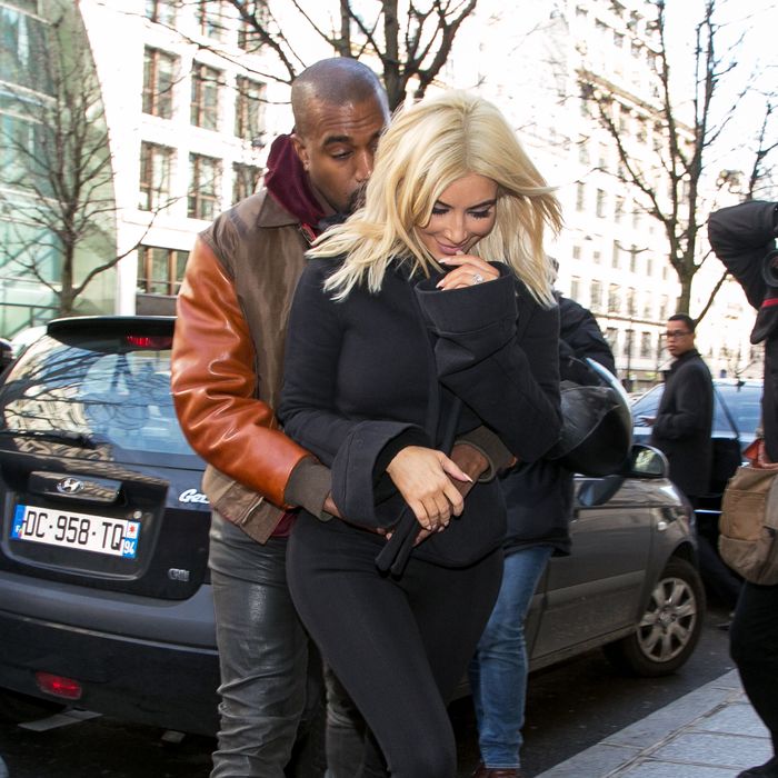 Kim Kardashian West with her husband, Kanye West.
