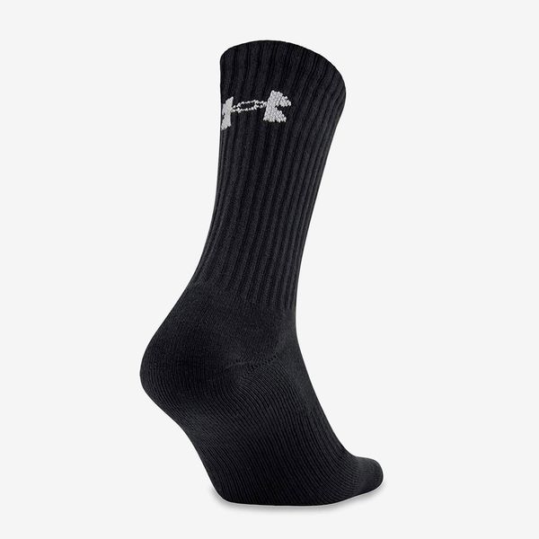 Under Armour Cotton Crew Socks, Black (6 Pairs)