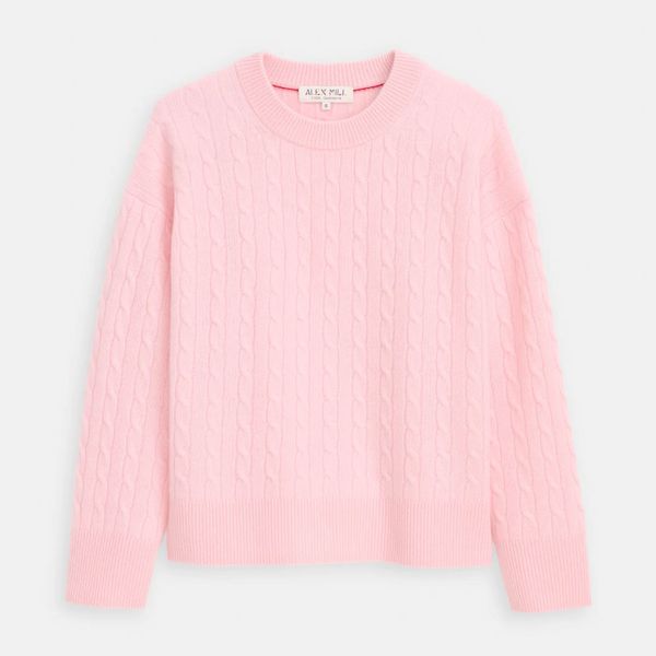 Alex Mill Charlie Cable Sweater in Cashmere