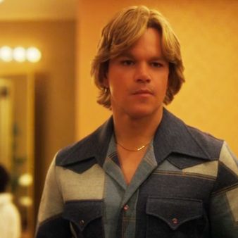 Soon, a patchwork jean shirt to accompany the perfectly feathered hair.