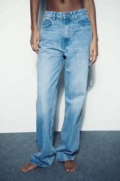 Zara High-Waisted Full-Length Z1975 Straight-Leg Jeans