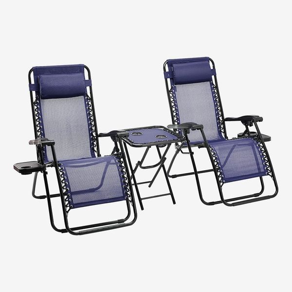 Amazon Basics Textilene Outdoor Zero Gravity Reclining Lounge Chair - Pack of 2, Blue