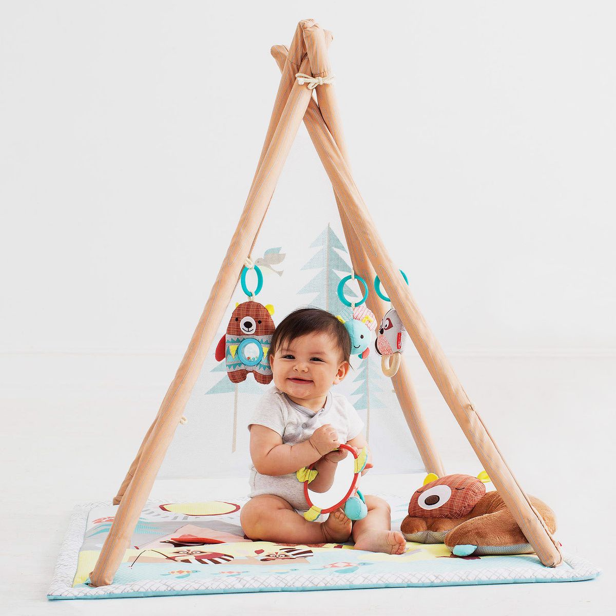 Baby Playmat Musical Garden Play Mat W/ Mirror & Fun Sensory Toys 