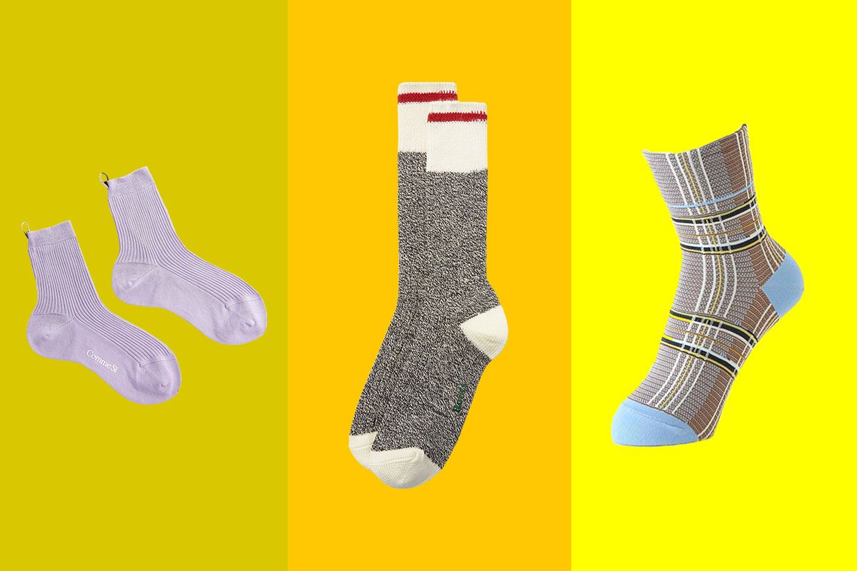 Yellow Plaid Compression Socks For Women Casual Fashion Crew Socks