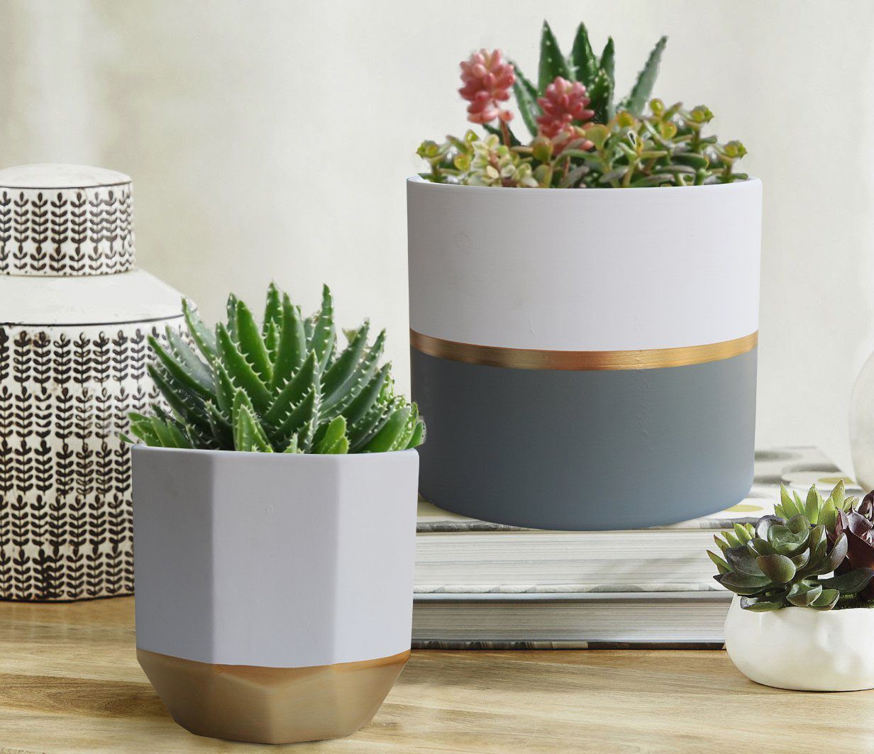 Green Stoneware Mini Planter Plant Pot Succulent Cactus Houseplant Pot Home Gift 