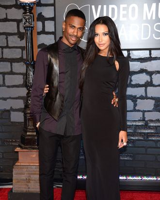 NEW YORK, NY - AUGUST 25: Rapper Big Sean (L) and actress Naya Rivera attend the 2013 MTV Video Music Awards at the Barclays Center on August 25, 2013 in the Brooklyn borough of New York City. (Photo by Dimitrios Kambouris/WireImage)
