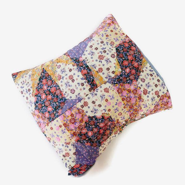 The Phluid Project Quilted Accent Pillow (White Floral)