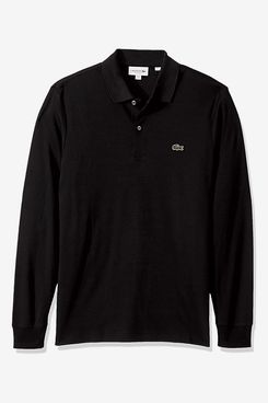Lacoste Mens Long Sleeve Interlock Pima Regular Fit Polo Shirt