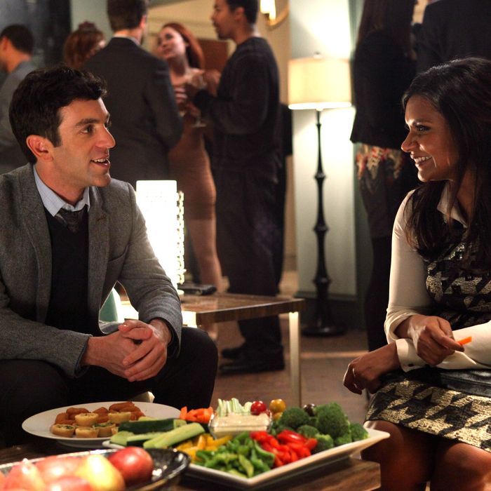 THE MINDY PROJECT: Mindy (Mindy Kaling, R) meets Jaime (guest star B.J. Novak, L) at a party in the 