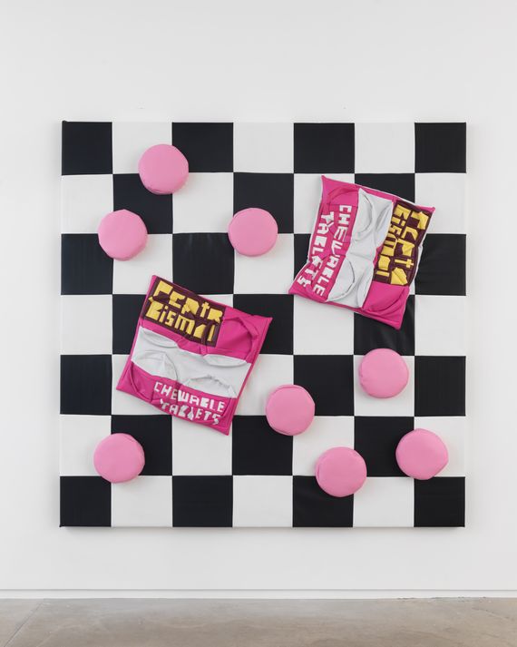 Al Freeman, Pepto Bismol on Checkered Floor, 2022
