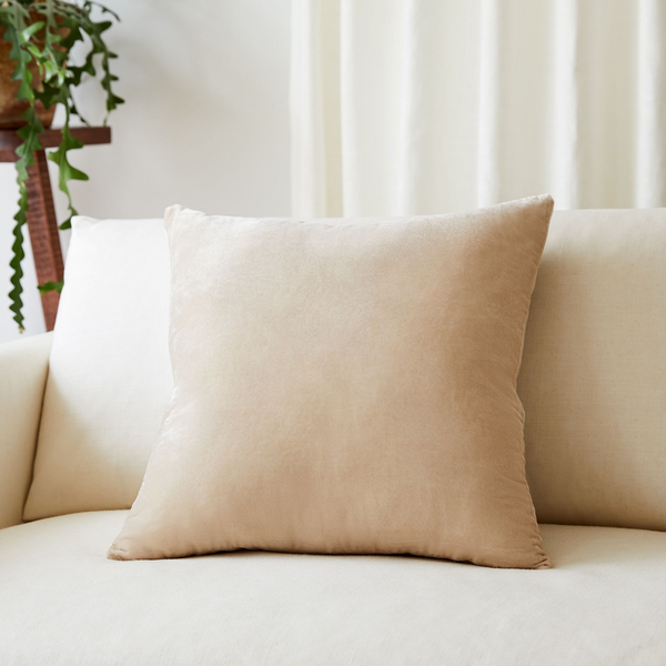 West Elm Lush Velvet Lumbar Pillow Cover - Sand, 20x20