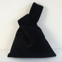 AgrafaStore Black Knot Velvet Bag