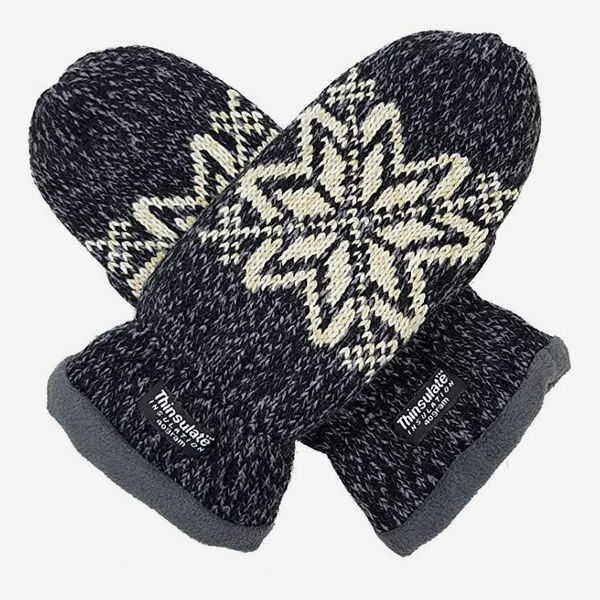 Women Girl Thick Plush Wool Knit Winter Warm Gloves Neck Hanging Mitten Hand Warmer