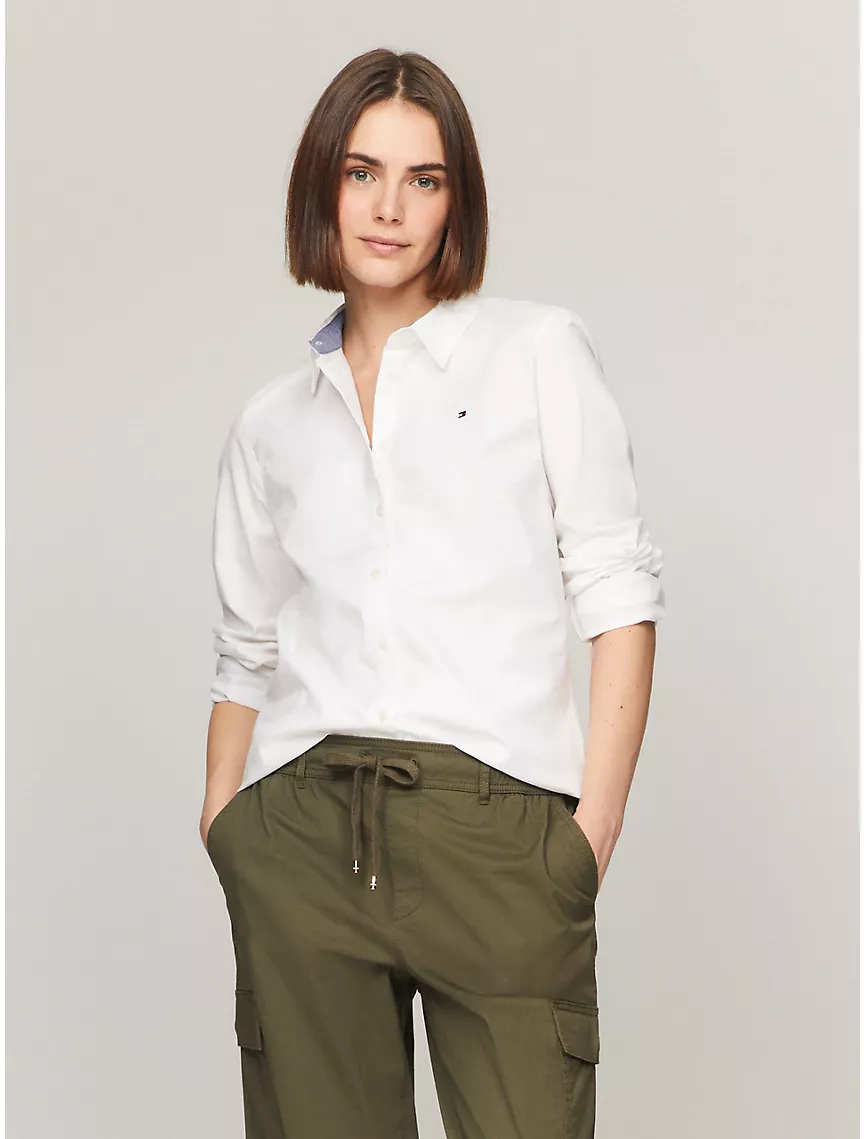 Regular Fit Solid Stretch Oxford Shirt