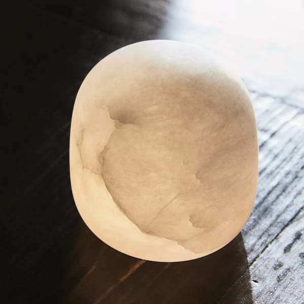 Zara Home Alabaster Semi-Oval Table Lamp