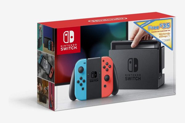 Nintendo Switch With Neon Blue & Neon Red Joy Con + $35 Nintendo eShop Credit Download Code