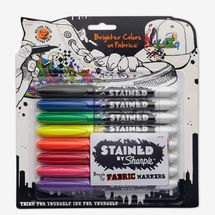 Sharpie Stained Fabric Markers, Brush Tip, Assorted Colors, 8 Count