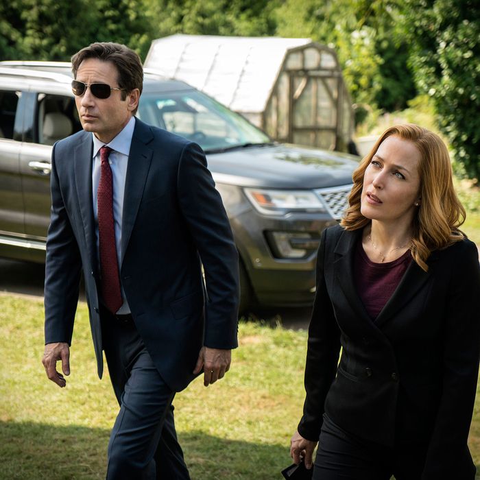 THE X-FILES: L-R: David Duchovny and Gillian Anderson in the 
