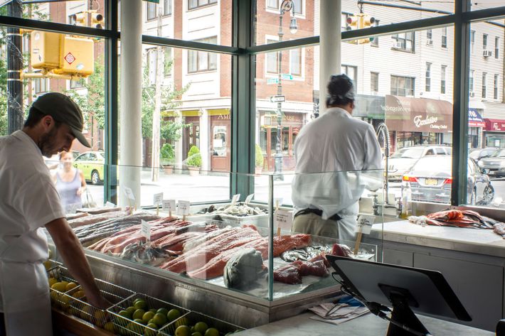 The fish counter at Greenpoint Fish & Lobster Co.