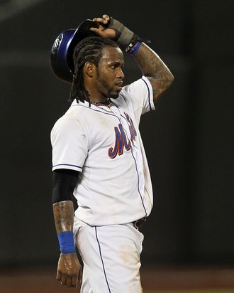 NEW YORK, NY - JULY 19: Jose Reyes #7 of the New York Mets looks on during the eighth inning against the St. Louis Cardinals at Citi Field on July 19, 2011 in the Flushing neighborhood of the Queens borough of New York City. (Photo by Jim McIsaac/Getty Images)