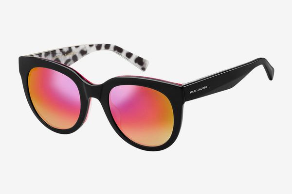 Marc Jacobs Round Mirrored Sunglasses With Glittered Interior