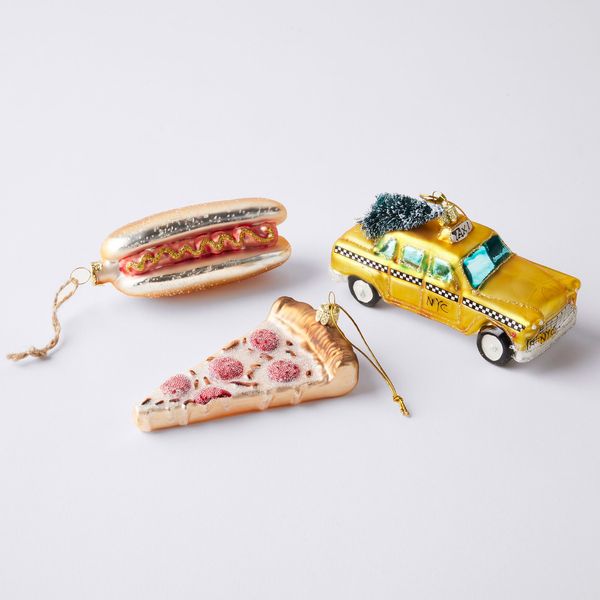 Cody Foster Vintage-Inspired NYC Food Ornaments (Set of 3)