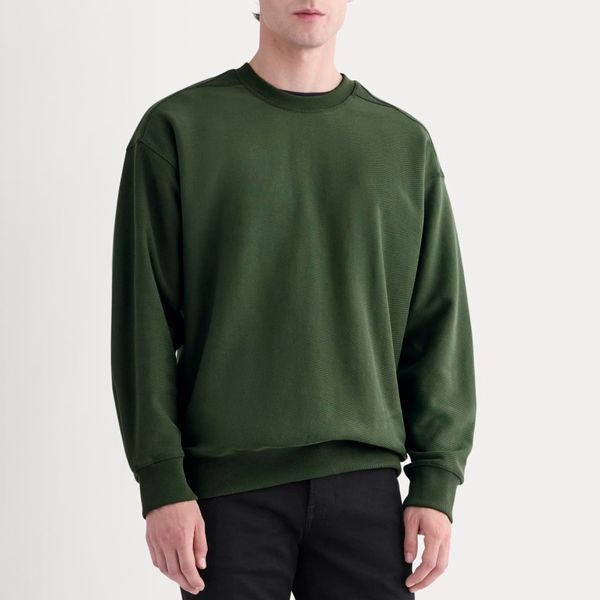 Everlane Twill Terry Jacquard Crew Sweatshirt