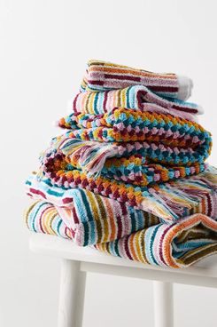 Anthropologie Rainbow Striped Cotton Towels, Set of 6