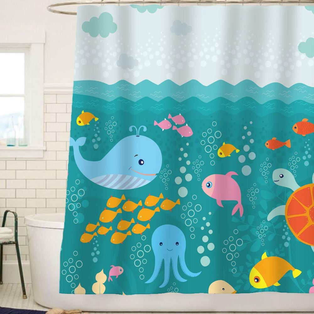 Bath Curtains for Kids Bathroom Decor Gift for Kids Safari Themed Shower Curtains For Kids