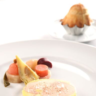 Hudson Valley foie gras "au torchon", pickled vegetables