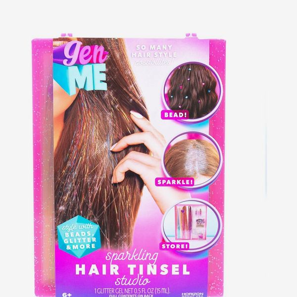 GenMe Tinsel Hair Stylist Studio: Accessory Set with Bobby Pin, Salon Clip, Beads, Elastics