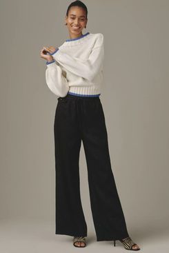 Maeve The Brooklin Linen Tie-Front Pull-On Pants