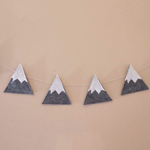 ELLA & MAX Kids Nursery Decor Mountain Banner