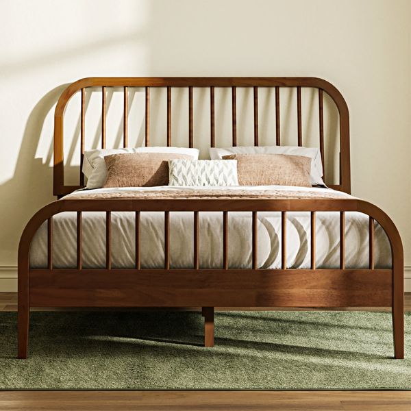 Gracie Oaks Anderson Solid Wood Spindle Queen Bed Frame