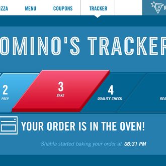 dominos tracker its there but not