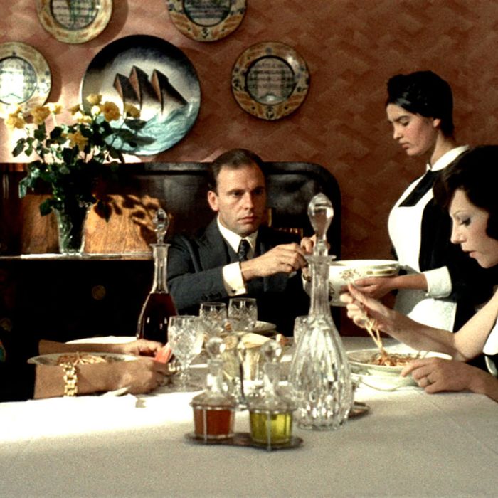 Yvonne Sanson, Jean-Louis Trintignant, and Stefania Sandrelli in The Conformist.