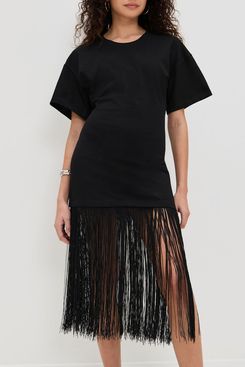 Pixie Market Fringe Cotton Tee Dress