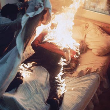 Filming a bedroom scene.