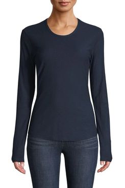 James Perse Long-Sleeve Cotton-Blend Tee
