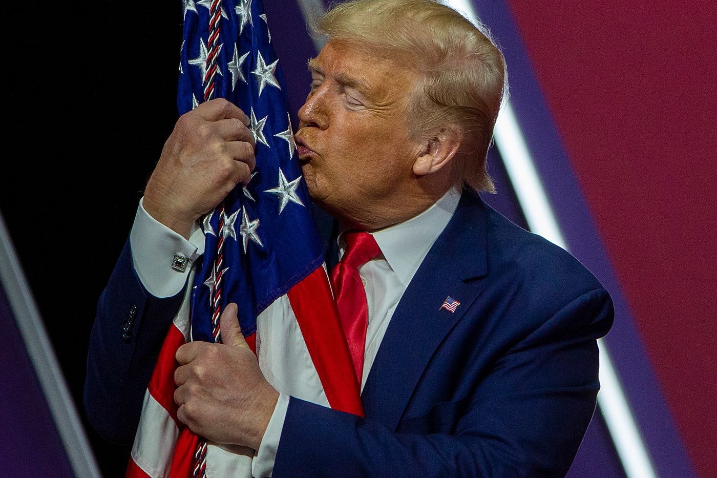 Trump humping the flag