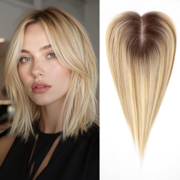 EMMOR 14 Inch Human Hair Topper for Women