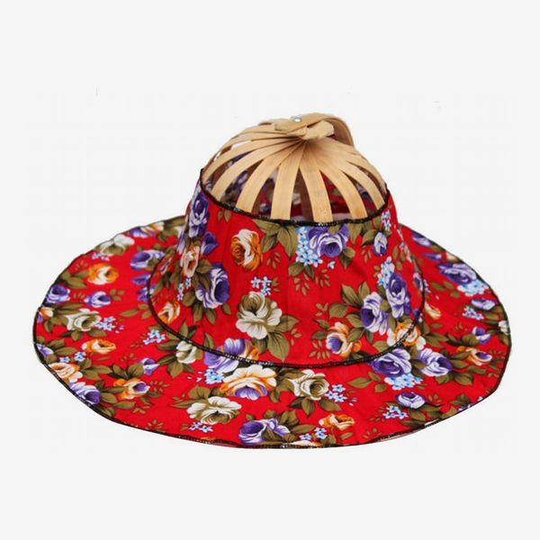 Oulii Two-in-One Portable Hand Fan and Sun Hat With Bamboo Frame