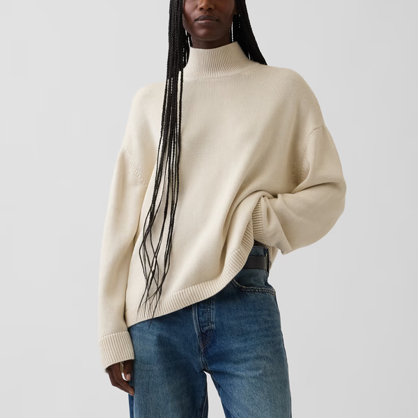 Gap 100% Cotton Oversized Mockneck Sweater