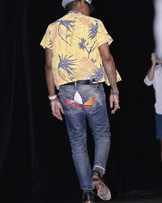 Pharrell Wore an Adidas Logo on His Butt