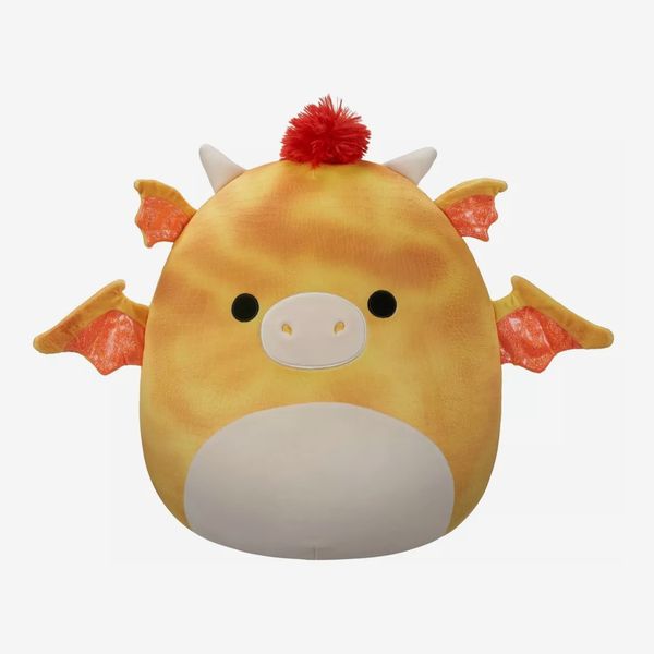 Squishmallow Dieric Yellow Textured Dragon with Red Hair Large Plush