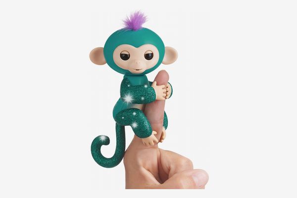 Fingerlings Glitter Monkey - Quincy - Teal Glitter - Interactive Baby Pet