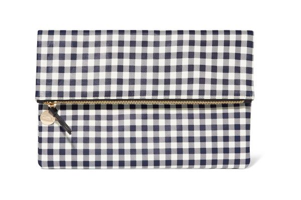Clare V Supreme Gingham Leather Clutch
